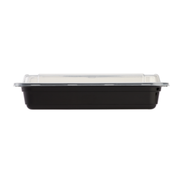 Food Container, 28 oz, Black, Plastic, W / Clear Lid, (150/Case), Karat IM-FC1028B