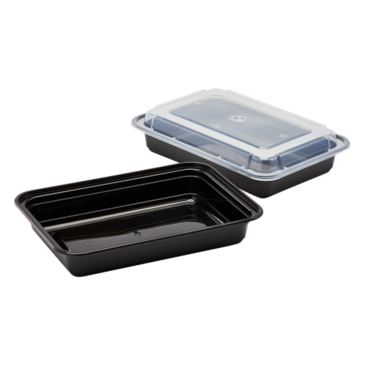 LOLLICUP Food Container, 28 oz, Black, Plastic, W / Clear Lid, (150/Case), Karat IM-FC1028B