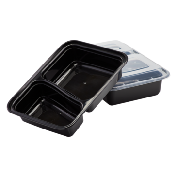 LOLLICUP Food Container, 28 oz, Black, Polypropylene, With Lids, (150/Case), Karat IM-FC1030B-2C