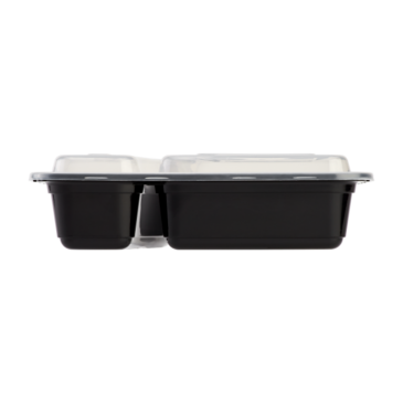 Food Container, 28 oz, Black, Polypropylene, With Lids, (150/Case), Karat IM-FC1030B-2C