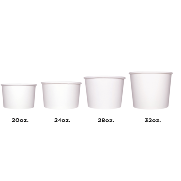 Food Container, 28 oz, White, Paper, (600/Case), Karat C-KDP28W