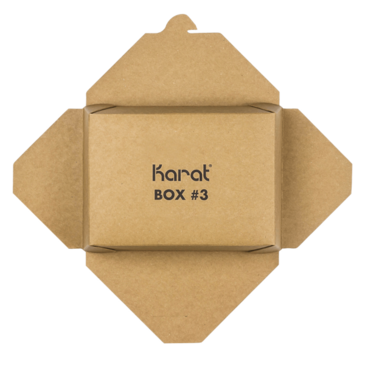 Food Container, #3, 76 fl oz., Kraft, Cardboard, Fold-To-Go, (200/Case) Karat FP-FTG76K