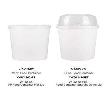 Food Container, 32 oz, White, Paper, (600/Case), Karat C-KDP32W