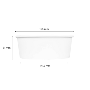 Food Container, 32 oz, White, Paper, Bucket, Karat FP-PSB32