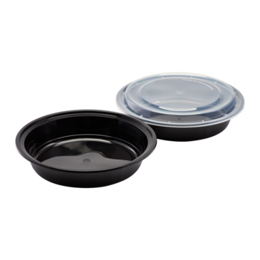 Food Container, 48 Oz, Black, Polypropylene, With Lids, (150/Case) Karat IM-FC4048B