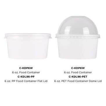 Food Container, 6 oz, White, Paper, (1,000/Case), Karat C-KDP6W