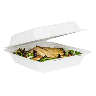 Food Container, 9" x 9", 1 Compartment, Bamboo Fiber, Compostable, (200/Case) Karat KE-BHC99-1C