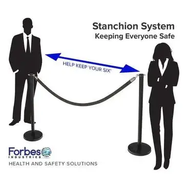 Forbes Industries 2758R-6-BK Crowd Control Stanchion Rope