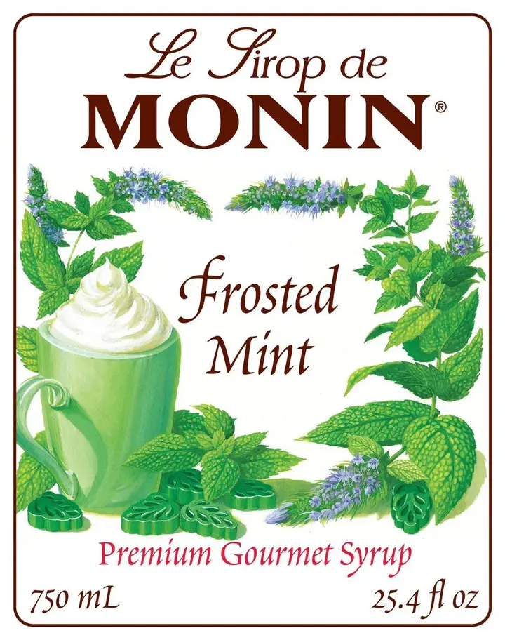 Frosted Mint Syrup, 25.4 Oz, Monin M-AR016A