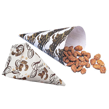 Gold Medal Frosted Nut Cones, 3-1/2 oz, White, Paper, (250/Pack) Gold Medal 4502M
