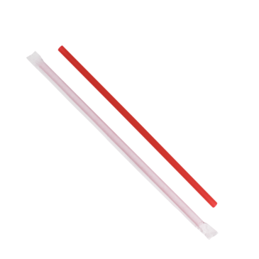 Giant Straw, 10.25", Red, Plastic, Paper Wrapped, (300/Pack), Karat C9125 (RED)