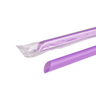 Giant Straw, 7.75", Purple, Plastic, Poly Wrapped, (5000/Case) Karat C9072