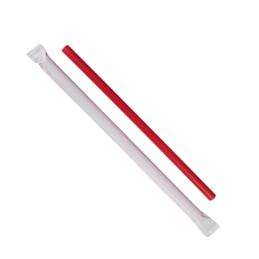 Giant Straw, 7.75", Red, Plastic, Paper Wrapped, (300/Pack), Karat C9130 (RED)
