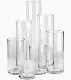 Ardous Trading Ardous Trading GLASS CYLINDER VASES 3 2/5" X 7 1/3"