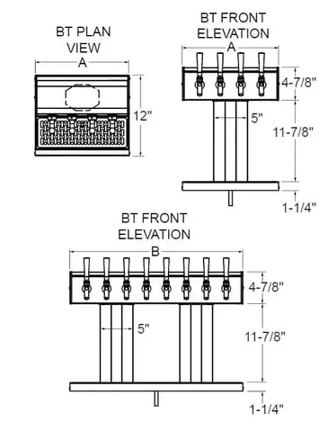 Glastender BT-10-MF Draft Beer / Wine Dispensing Tower