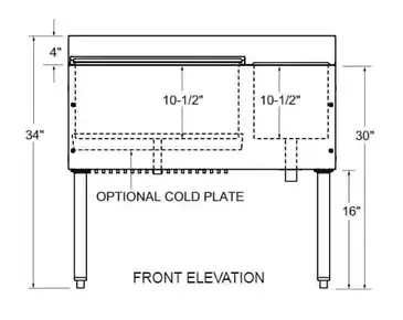 Glastender C-CBA-36L Underbar Ice Bin/Cocktail Station, Bottle Well Bin