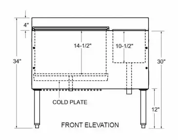 Glastender C-CBA-36L-CP10-ED Underbar Ice Bin/Cocktail Station, Bottle Well Bin