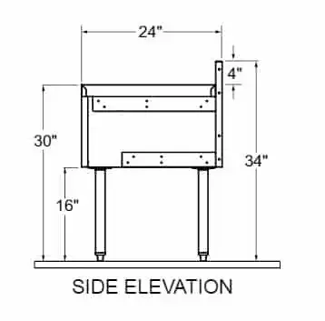 Glastender C-DW-15L Underbar Add-On Unit