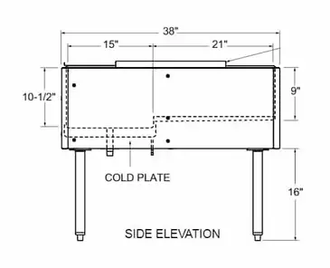 Glastender C-IB-38X24-CP10 Underbar Ice Bin/Cocktail Station, Pass-Thru