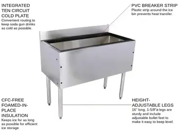 Glastender C-IBA-36-CP10 Underbar Ice Bin/Cocktail Unit