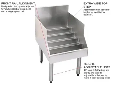 Glastender C-LD-18 Underbar Bottle Display Unit