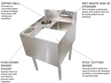 Glastender C-MFT-20 Underbar Sink Units