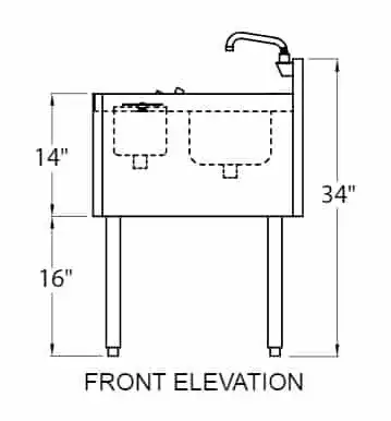 Glastender C-MTS-14 Underbar Sink Units