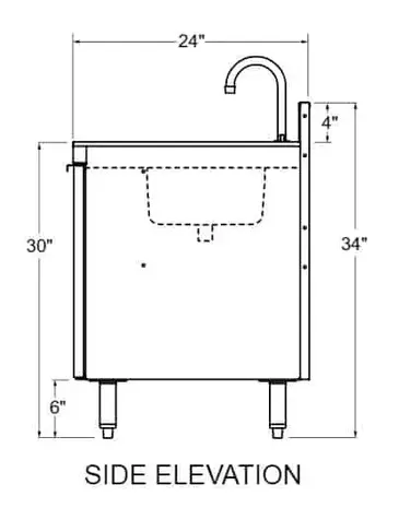 Glastender C-SC-24R Underbar Waste Cabinet, Wet & Dry