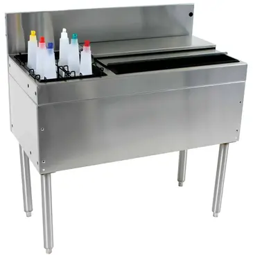 Glastender CBA-36L-CP10 Underbar Ice Bin/Cocktail Station, Bottle Well Bin