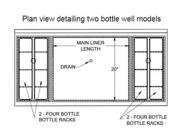 Glastender CBB-36L-CP10 Underbar Ice Bin/Cocktail Station, Bottle Well Bin