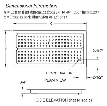 Glastender DI-DP12X24 Drip Tray Trough, Beverage