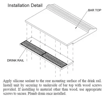 Glastender DR-12L Drip Tray Trough, Beverage