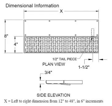 Glastender DR-24L Drip Tray Trough, Beverage