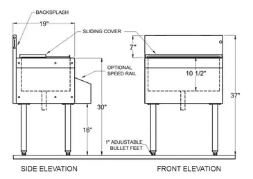 Glastender IBA-12 Underbar Ice Bin/Cocktail Unit