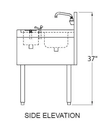 Glastender MTS-14 Underbar Sink Units