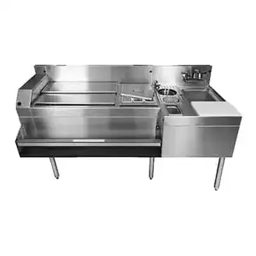 Glastender MXS60-CP10 Underbar Ice Bin/Cocktail Station, Sink Combo