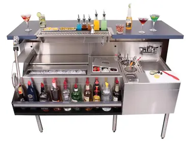 Glastender MXS60-CP10 Underbar Ice Bin/Cocktail Station, Sink Combo