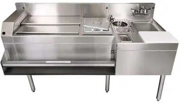 Glastender MXS60-CP10 Underbar Ice Bin/Cocktail Station, Sink Combo