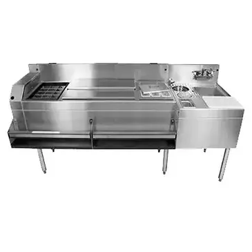 Glastender MXS72-CP10 Underbar Ice Bin/Cocktail Station, Sink Combo