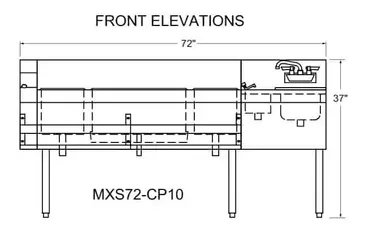 Glastender MXS72-CP10 Underbar Ice Bin/Cocktail Station, Sink Combo