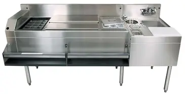 Glastender MXS72-CP10 Underbar Ice Bin/Cocktail Station, Sink Combo