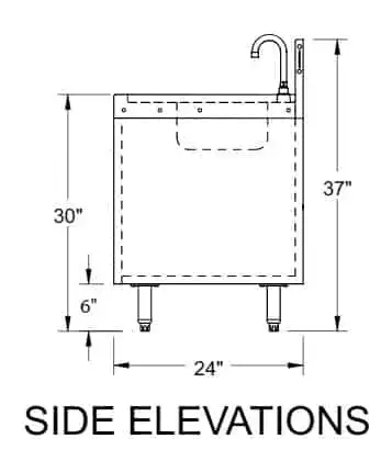 Glastender SWB-12-C Underbar Waste Cabinet, Wet & Dry