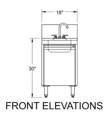 Glastender SWB-18-DW Underbar Waste Cabinet, Wet & Dry