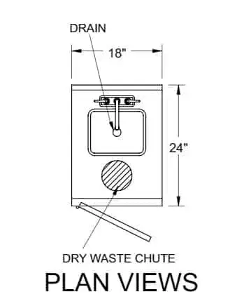 Glastender SWB-18-DW Underbar Waste Cabinet, Wet & Dry