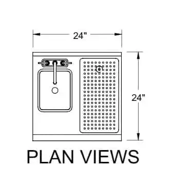 Glastender SWB-24L-C Underbar Waste Cabinet, Wet & Dry