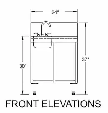 Glastender SWB-24L-C Underbar Waste Cabinet, Wet & Dry