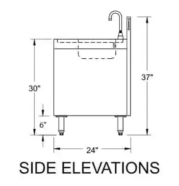 Glastender SWB-24R-C Underbar Waste Cabinet, Wet & Dry