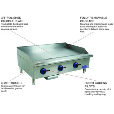 Globe C36GG Griddle, Gas, Countertop