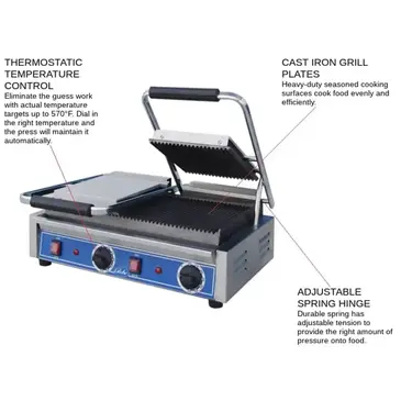 Globe GPGDUE10 Sandwich / Panini Grill