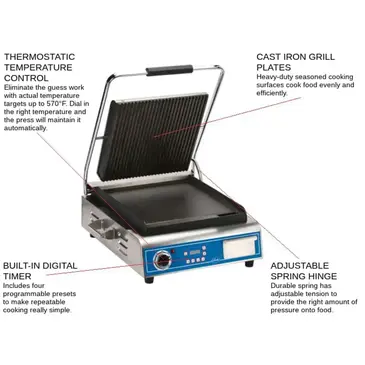 Globe GPGS14D Sandwich / Panini Grill